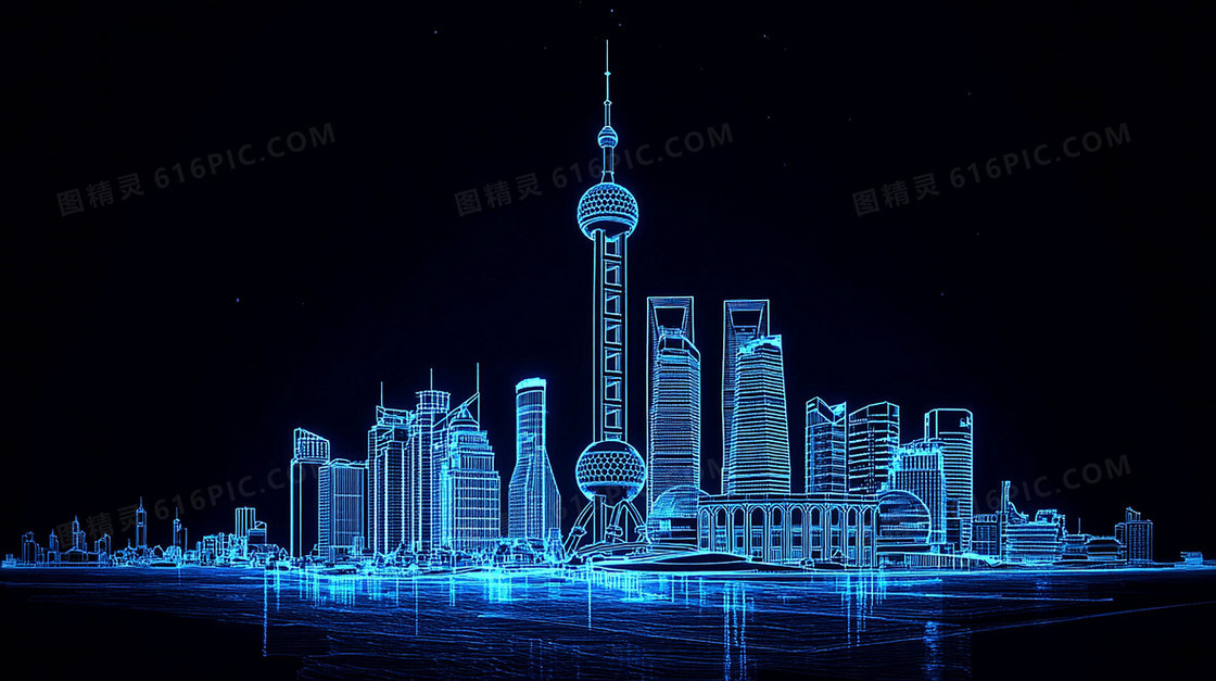 简约夜景城市光线背景