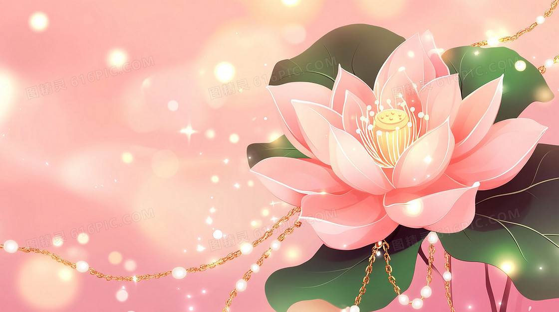唯美意境发光花朵背景