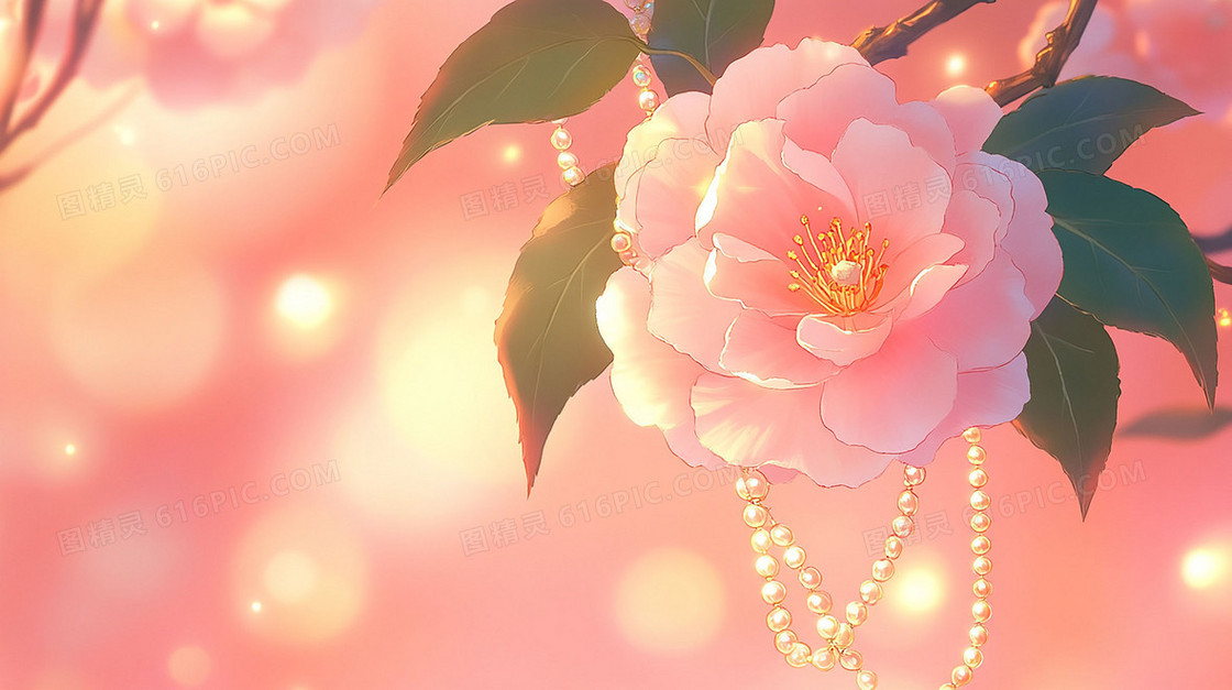 唯美意境发光花背景