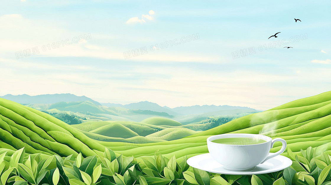 茶园茶香四溢背景