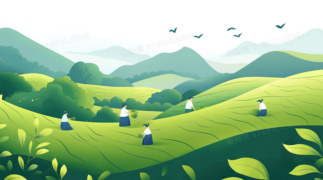 茶农茶园劳作背景