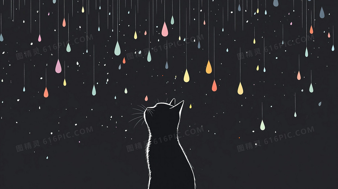 小猫可爱小动物小清新背景