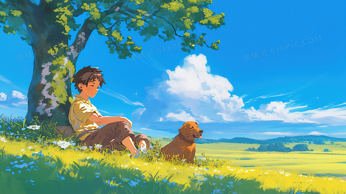 春季郊游的小孩子背景