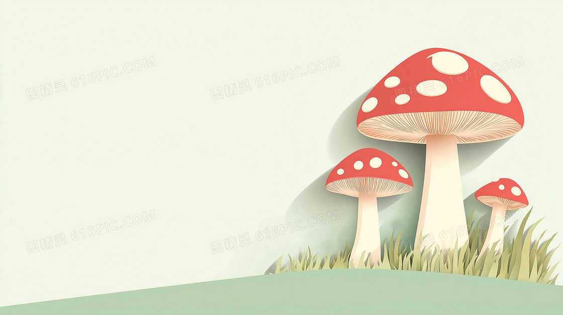 春季自然蘑菇背景