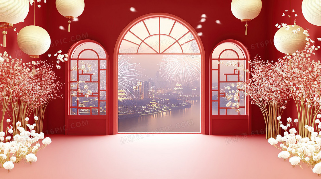 新春喜庆舞台背景