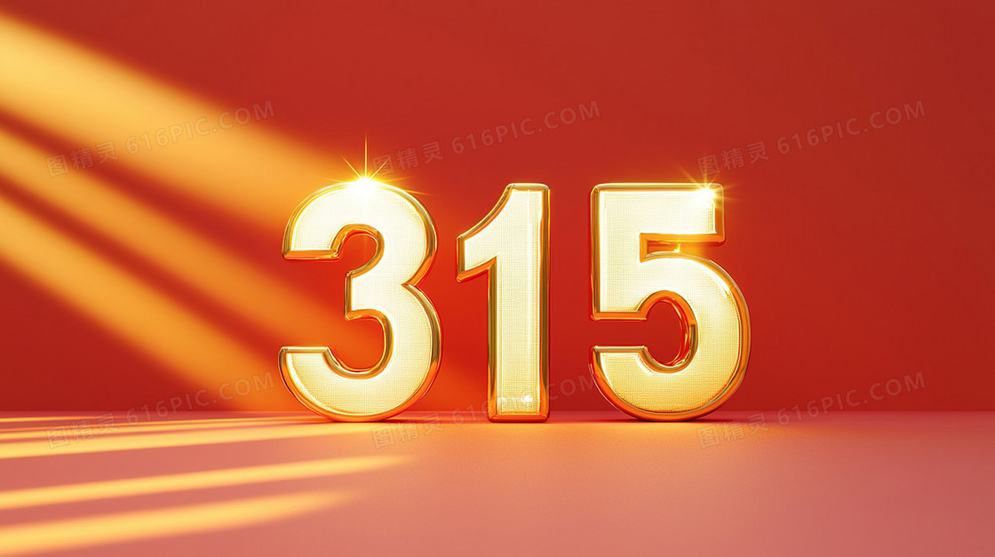 金光闪闪的315立体字背景