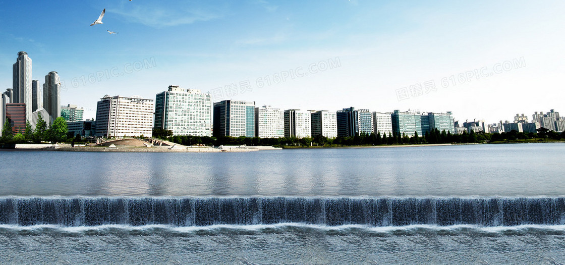 城市建筑与水景