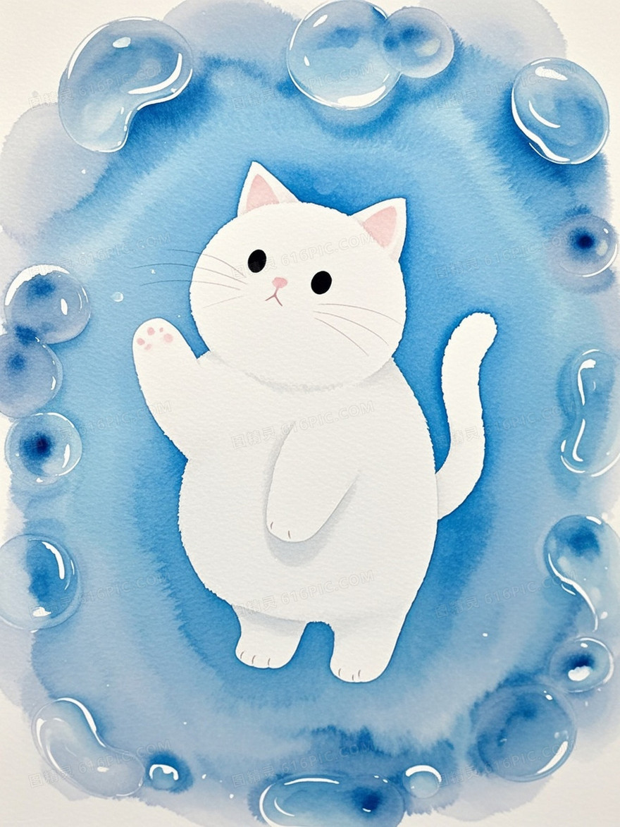 水彩画边缘模糊水彩颜料画