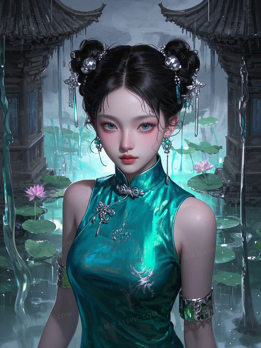 超现实人像绘画风格中式美学主题