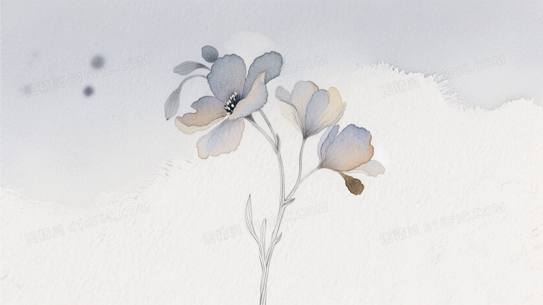 水彩晕染花卉插画背景