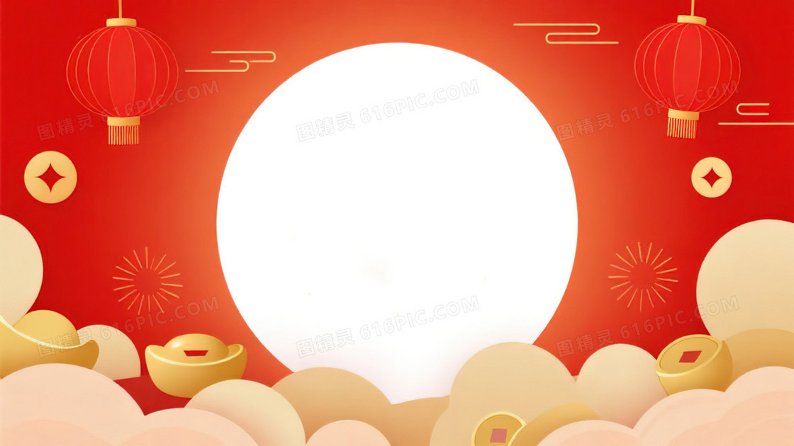 卡通风中国新年喜庆背景