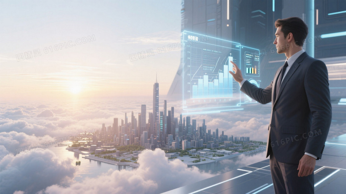 3D渲染未来感希望背景