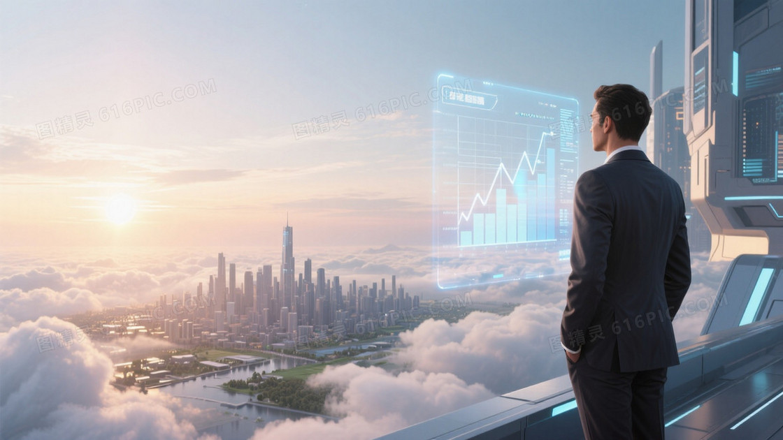 3D渲染未来感希望背景