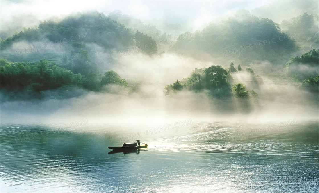 水墨画山水朦胧背景素材