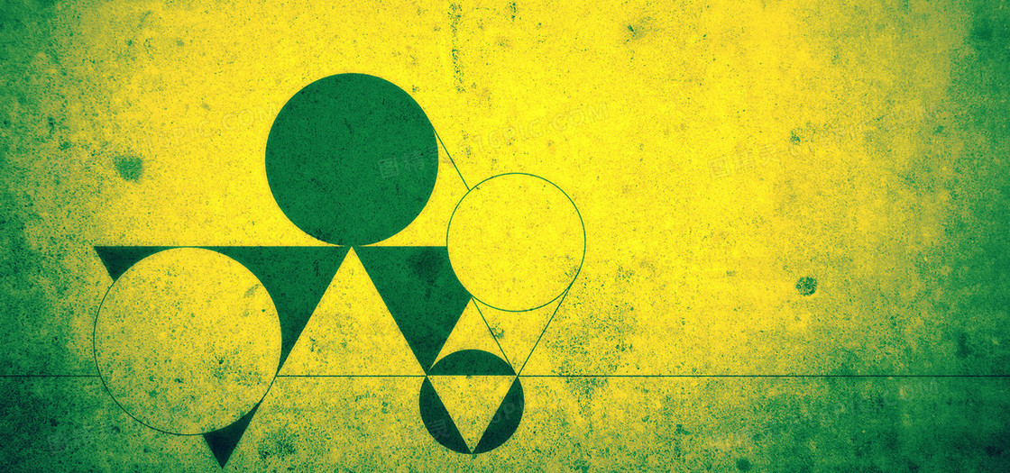 黄绿色图形图案海报素材背景