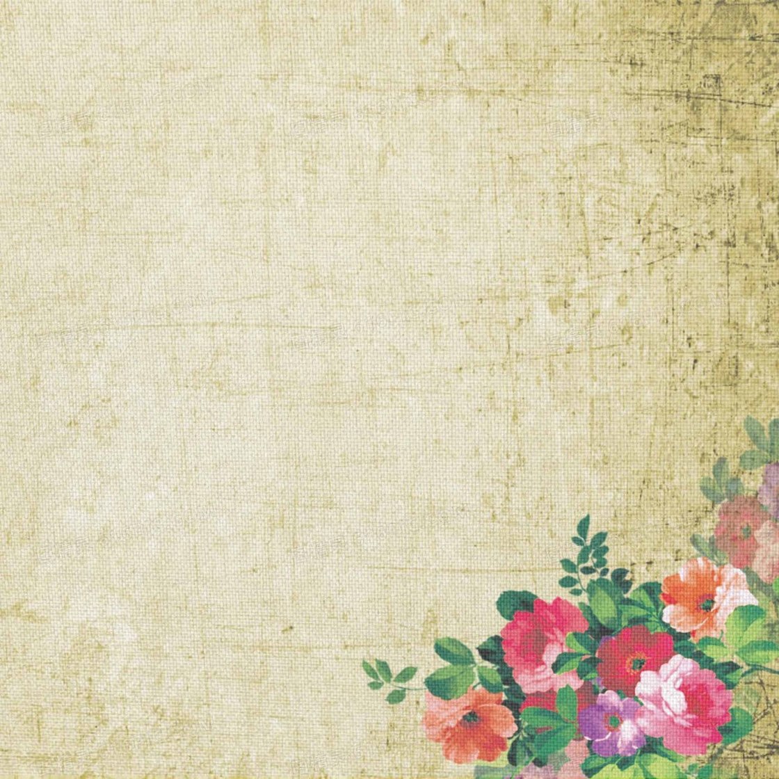 复古怀旧水彩花卉海报背景模板