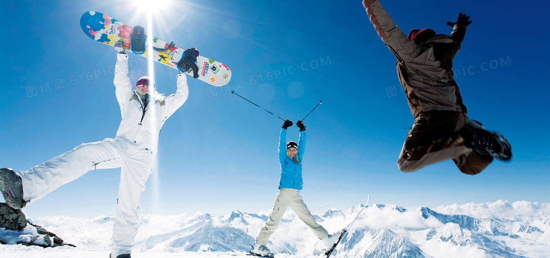 滑雪淘宝背景海报banner