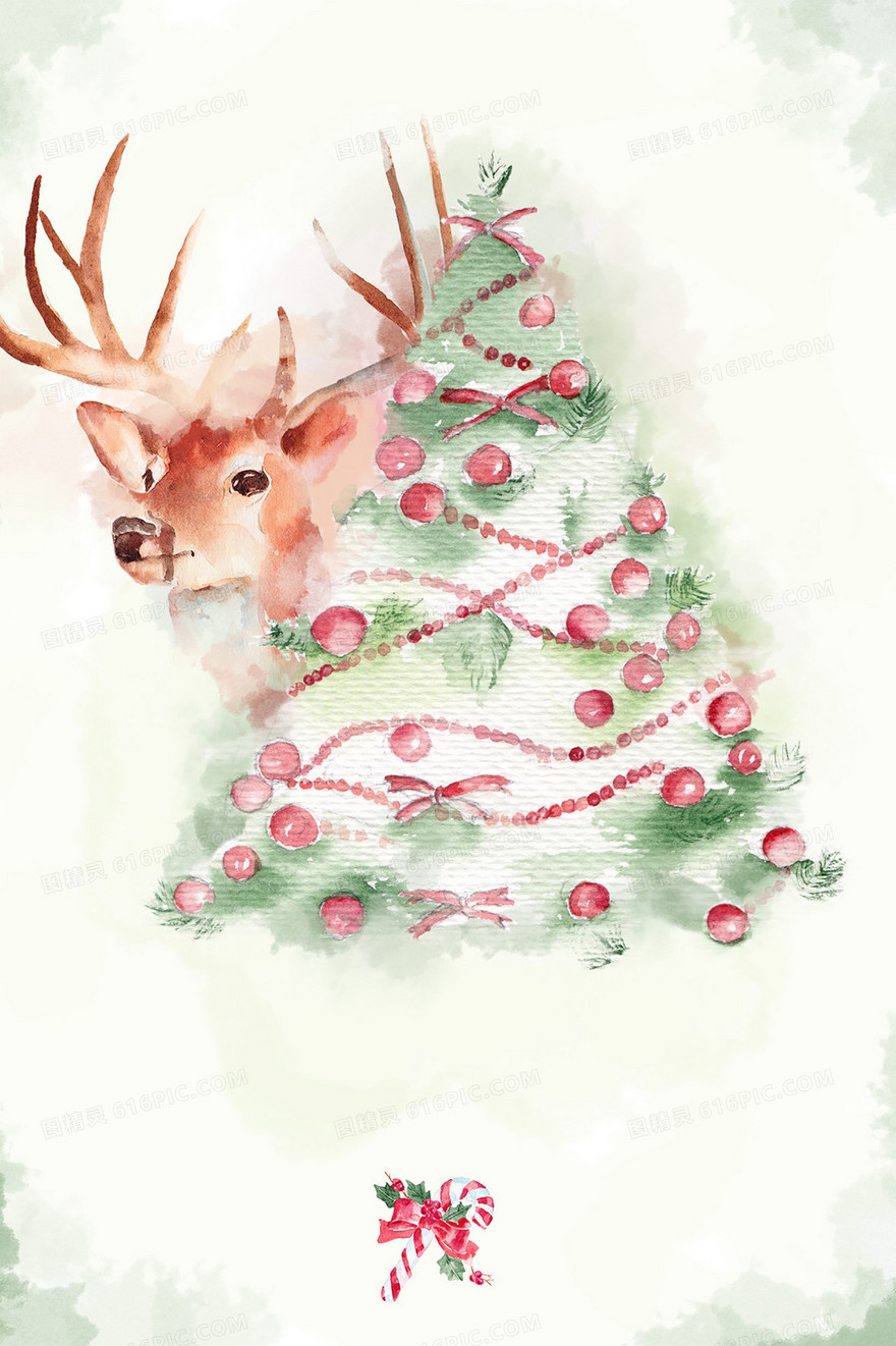 圣诞小鹿背景图