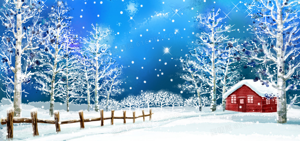 冬天圣诞分层插画分层psd海报banner卡通童趣手绘 图精灵为您提供唯美