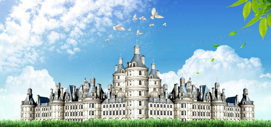 浪漫欧式建筑背景