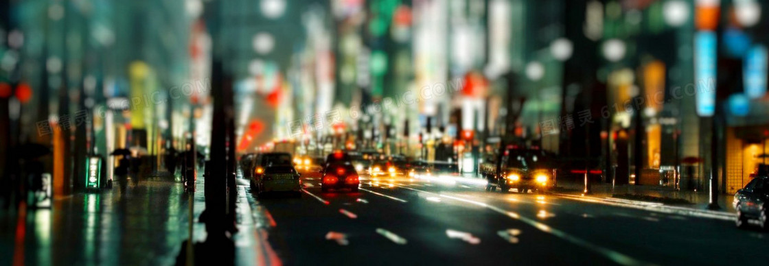 城市虚化夜景banner