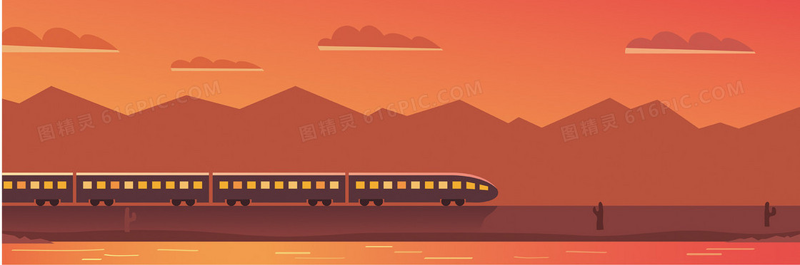 高铁火车城市背景图
