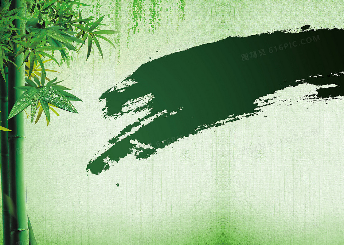 竹子绿色海报背景