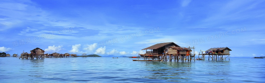 海上建筑大气唯美背景