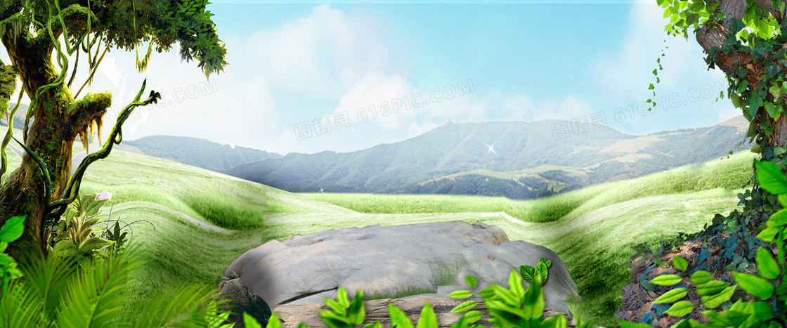 夏日清新梦幻背景banner