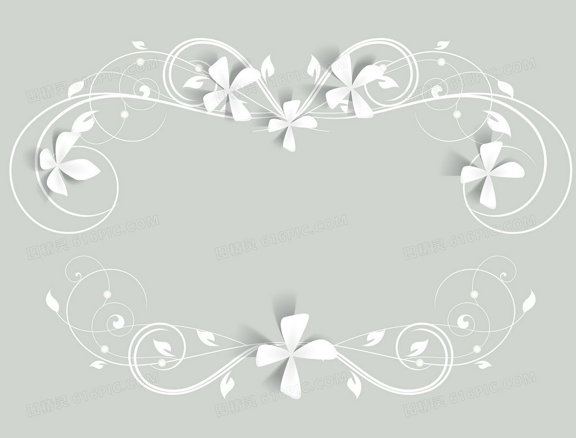 立体白色的花画册背景图