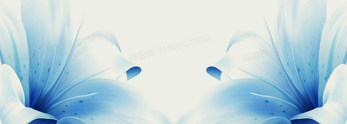 百合花花纹背景banner