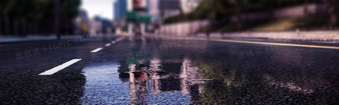 路面雨后背景