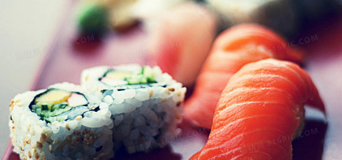 日系寿司饮食美味背景