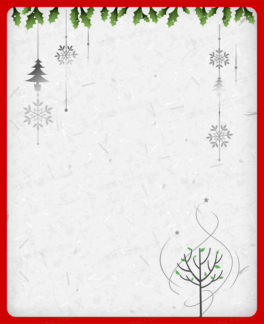 矢量日系清新文艺手绘圣诞节背景素材