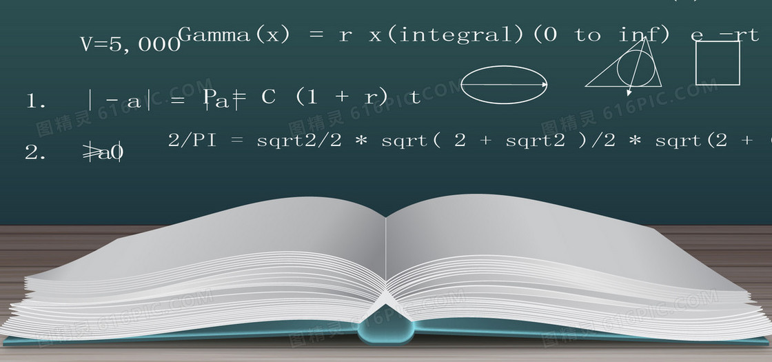 淘宝矢量卡通摊开书本数学公式教育黑板海报