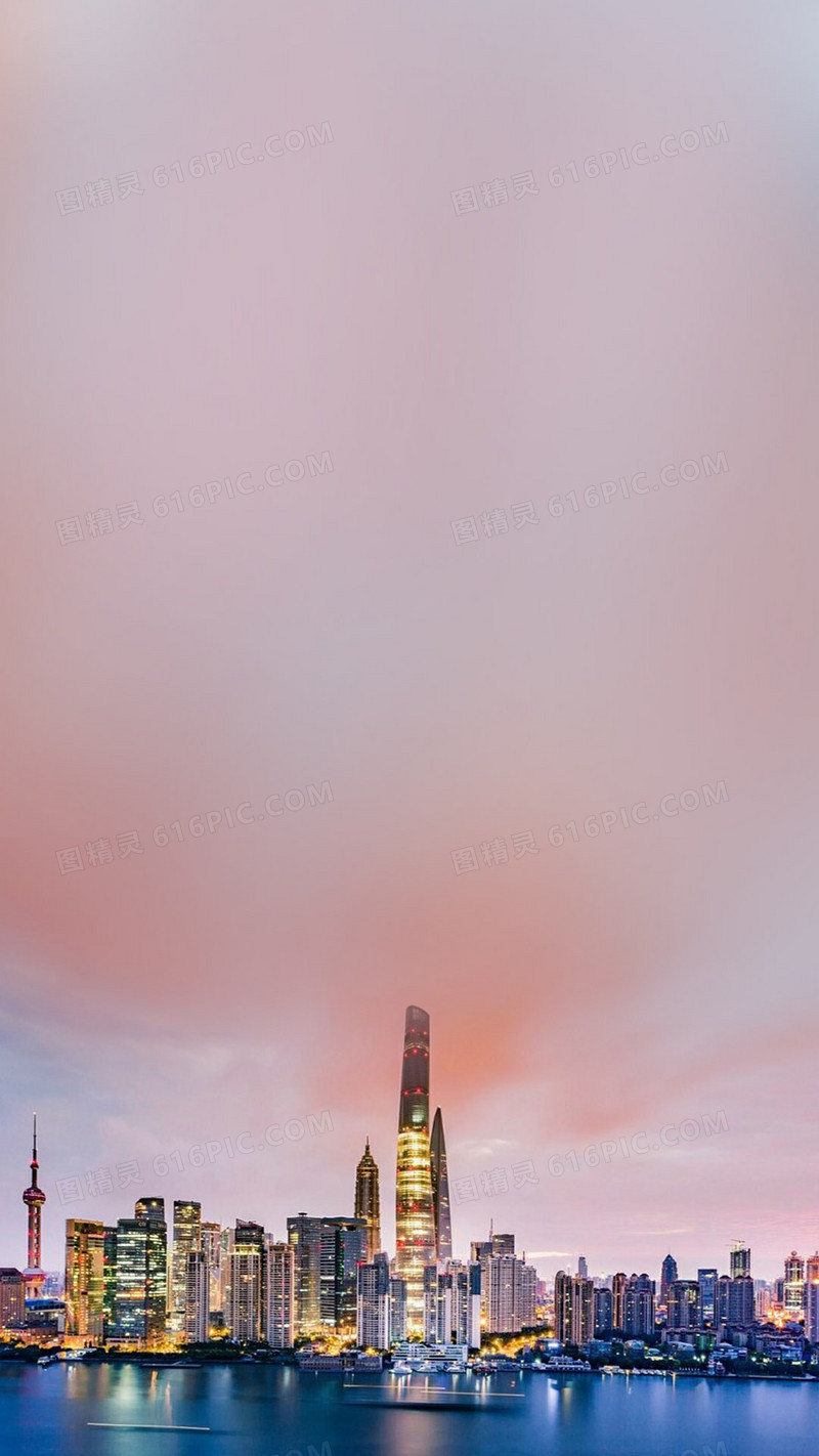 关键词:              建筑上海粉红天空城市景色风景