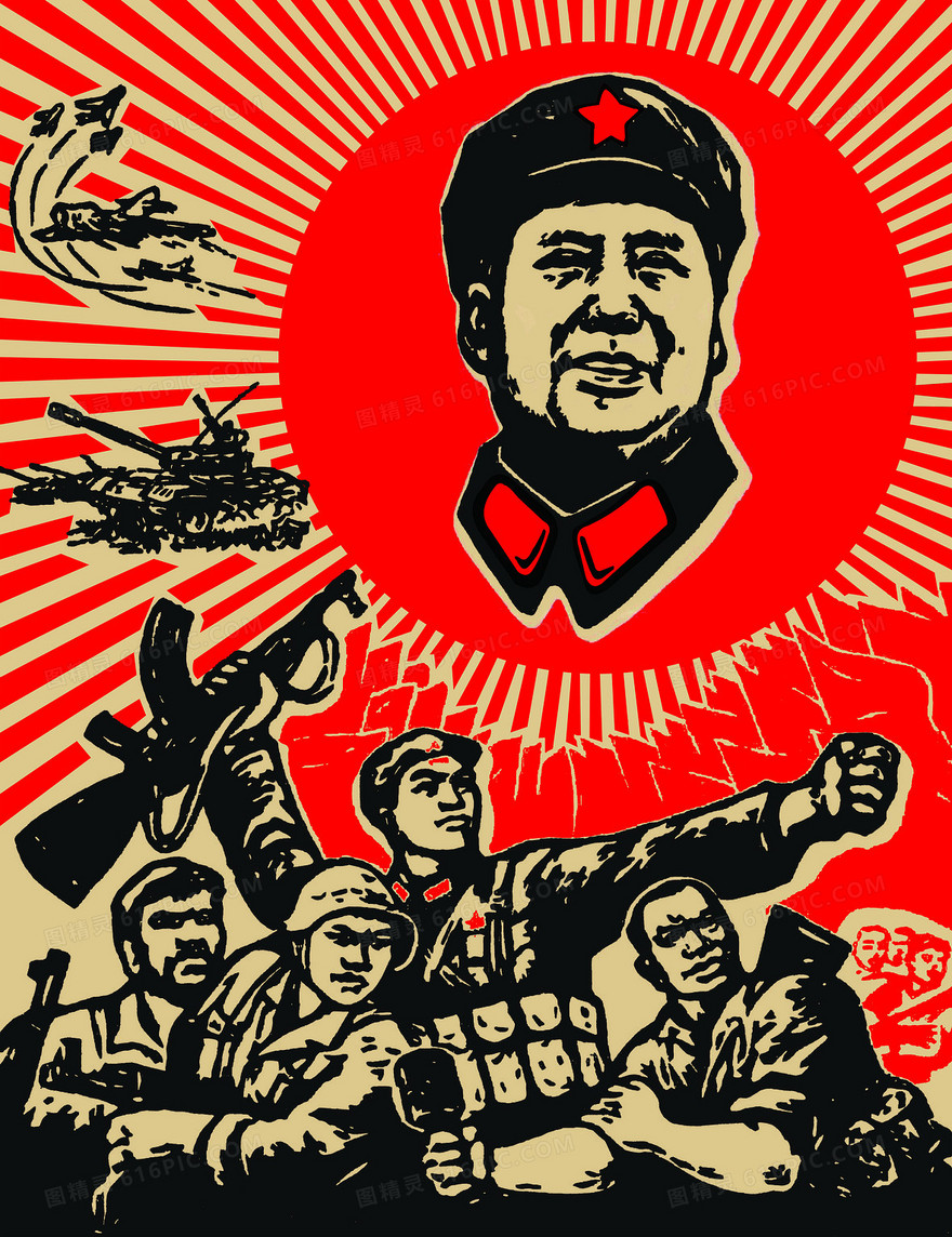 红色抗战胜利周年海报背景