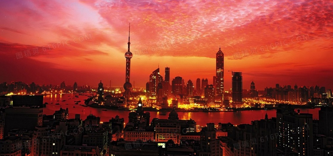 上海夜景背景