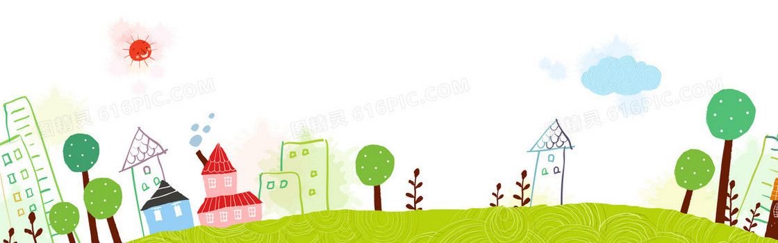 淘宝卡通小清新儿童手绘banner背景