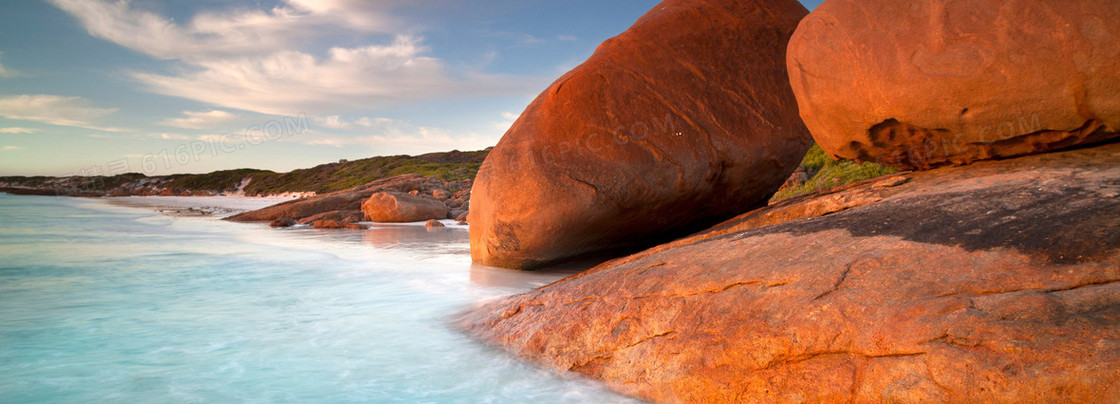 旅游海景石头背景banner