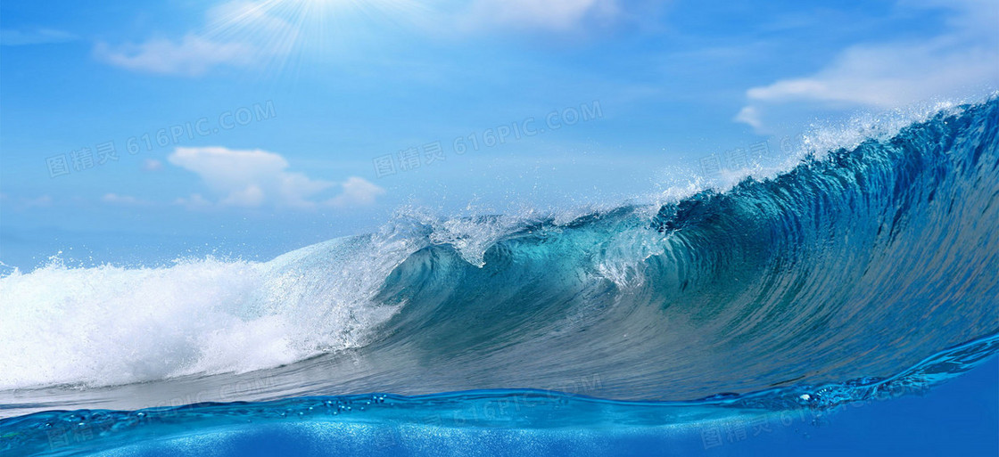 风景蓝色海水背景