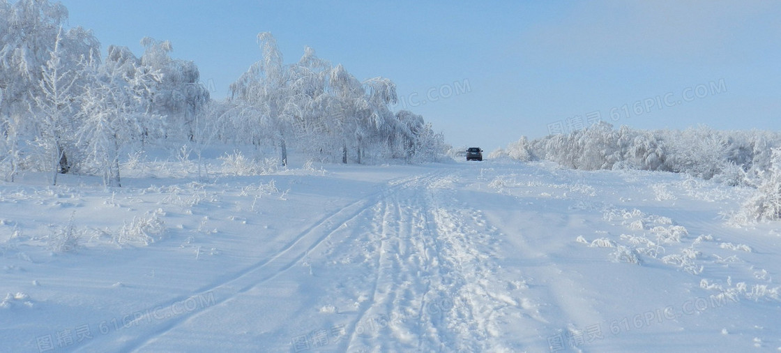 积雪车轮印背景