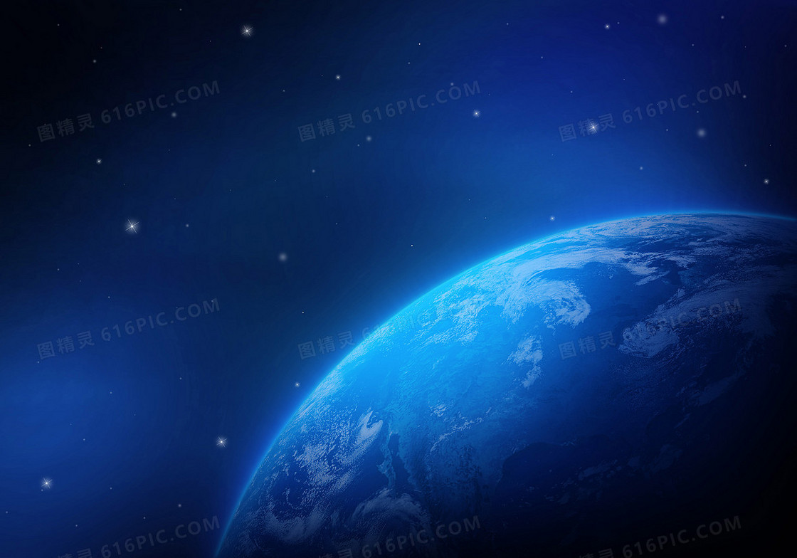 蓝色太空海报背景图