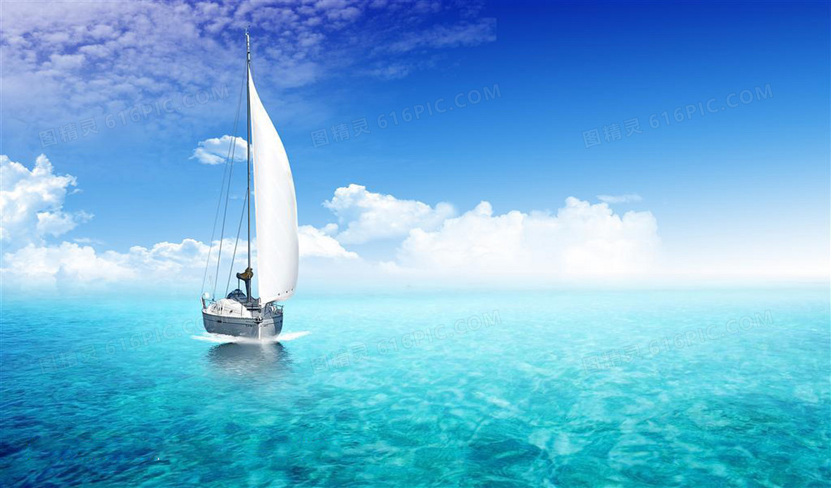 宁静海洋帆船背景
