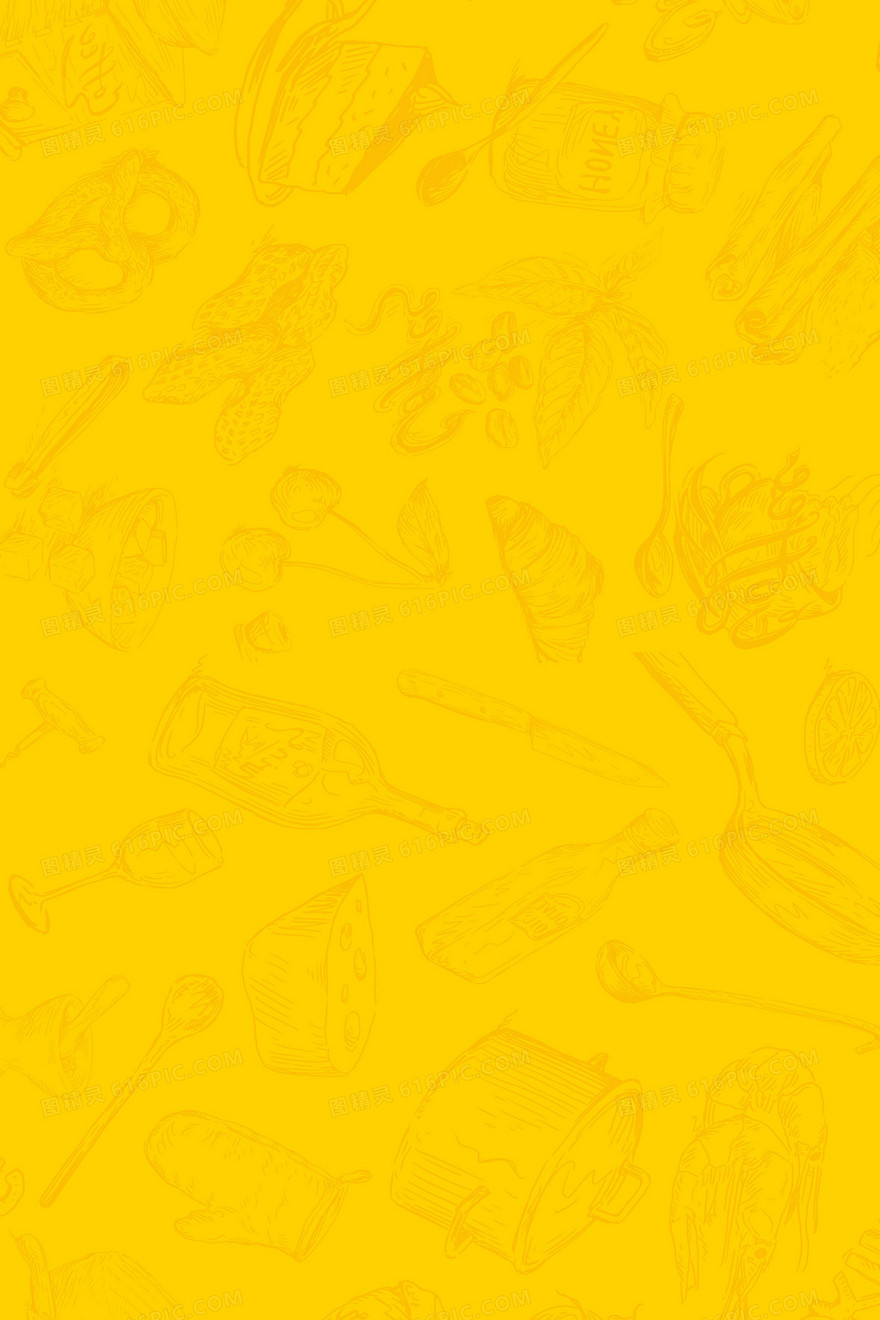 黄色食品类海报背景