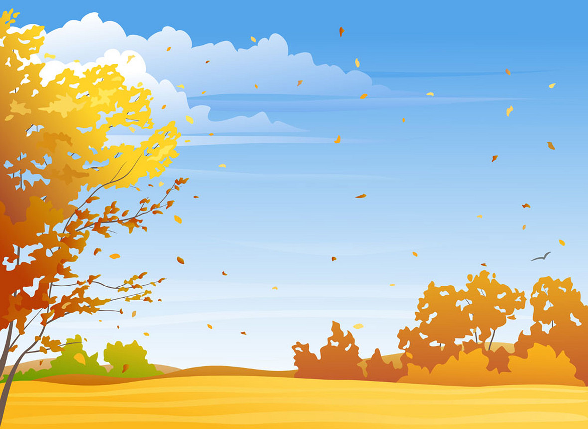 Осенний пейзаж фон для аппликации