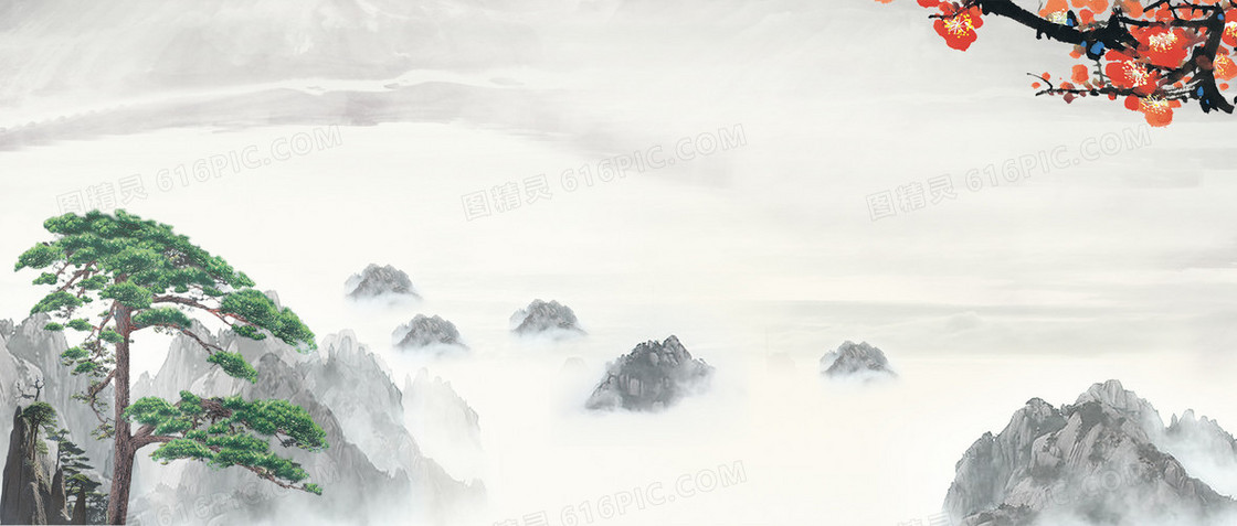 中国风文化传播banner背景