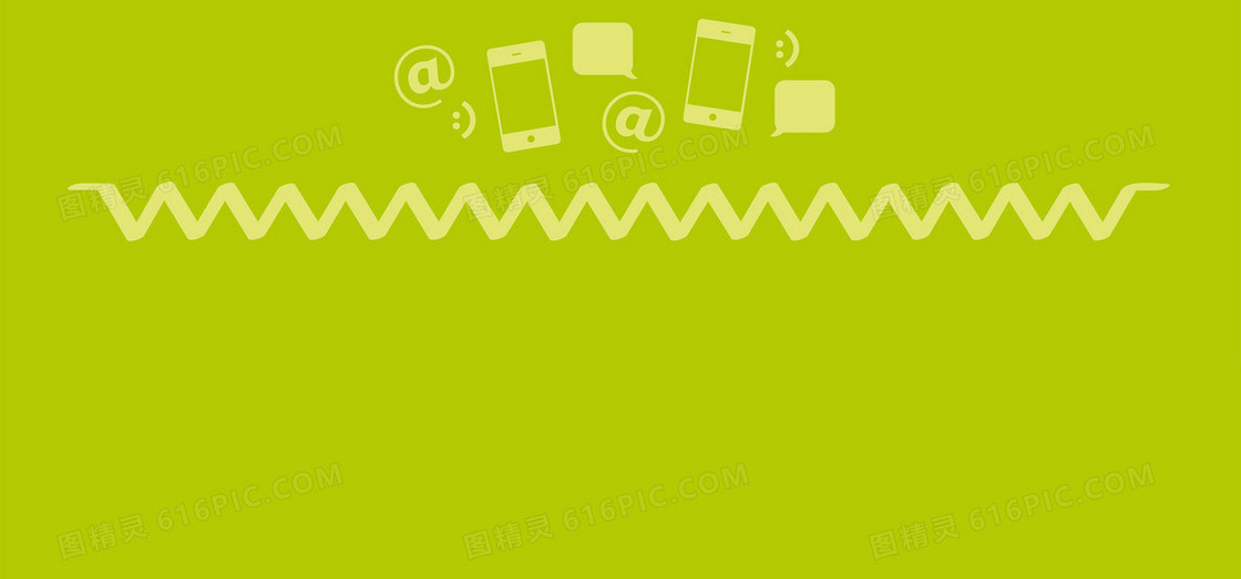 扁平卡通黄绿色手机短信