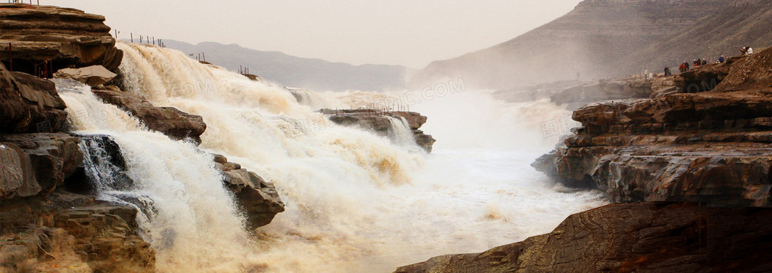 岩石激流壮观背景banner