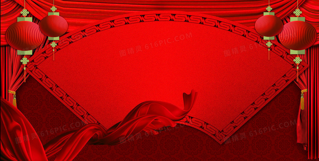 红色节日海报背景